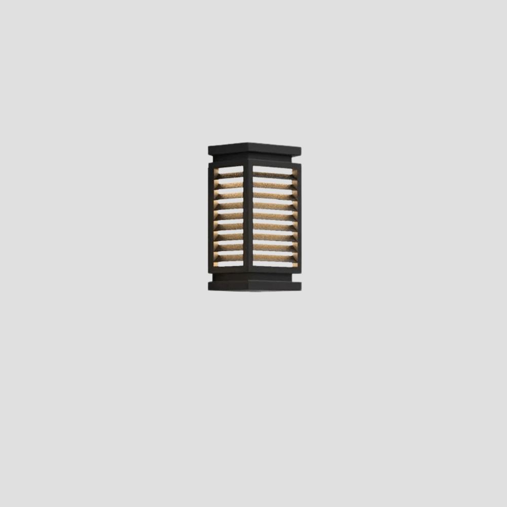 Verthara Modern Black Outdoor Wall Light Fixture – Waterproof LED Cubical Sconce for Garage and Pathway Cool White / 30CM