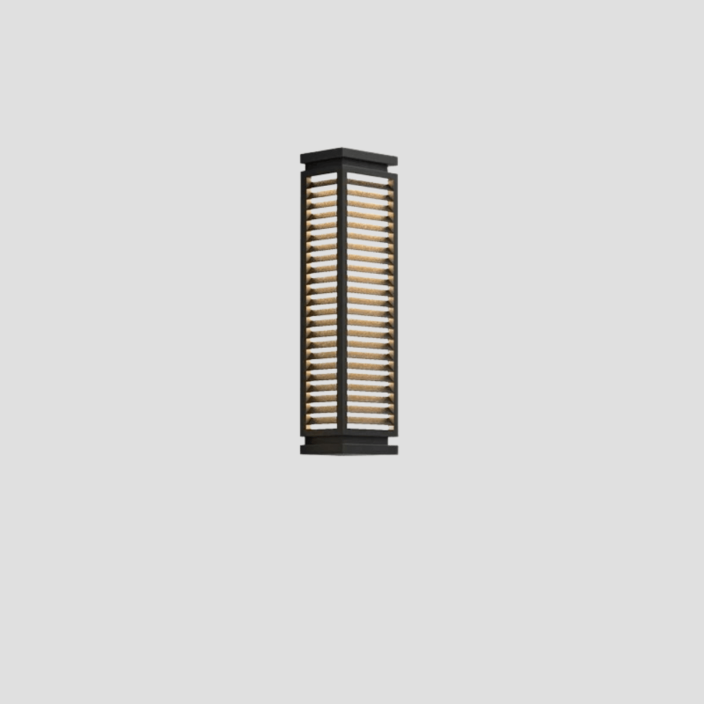 Verthara Modern Black Outdoor Wall Light Fixture – Waterproof LED Cubical Sconce for Garage and Pathway Cool White / 60CM