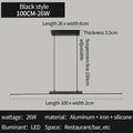 Verthara Modern Black Pendant Light With Adjustable Height – Minimalist Design - Aluminium and Silicone - Ideal for Kitchen and Dining Room