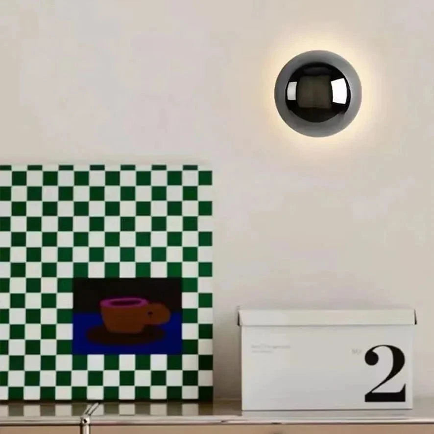Verthara Modern Circular Wall Lamp - Hardwired - Minimalist Design - Plated Silver Finish - Indoor Use - Ideal For Corridor And Bedside Lighting