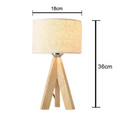 Verthara Modern E27 Table Lamp With Fabric Lampshade – Stylish Bedside Lighting - Wooden - Black/White Options - 47cm Height - Ideal For Reading