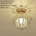 Verthara Modern Flush Mount Ceiling Light Fixture – K9 Crystal - LED Compatible - Elegant Design - Indoor Use - Polished Chrome Finish Gold-C