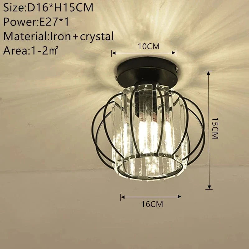 Verthara Modern Flush Mount Ceiling Light Fixture – K9 Crystal - LED Compatible - Elegant Design - Indoor Use - Polished Chrome Finish Black-D