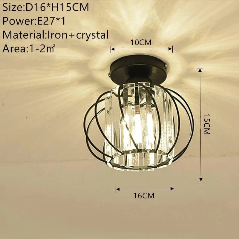 Verthara Modern Flush Mount Ceiling Light Fixture – K9 Crystal - LED Compatible - Elegant Design - Indoor Use - Polished Chrome Finish Black-B
