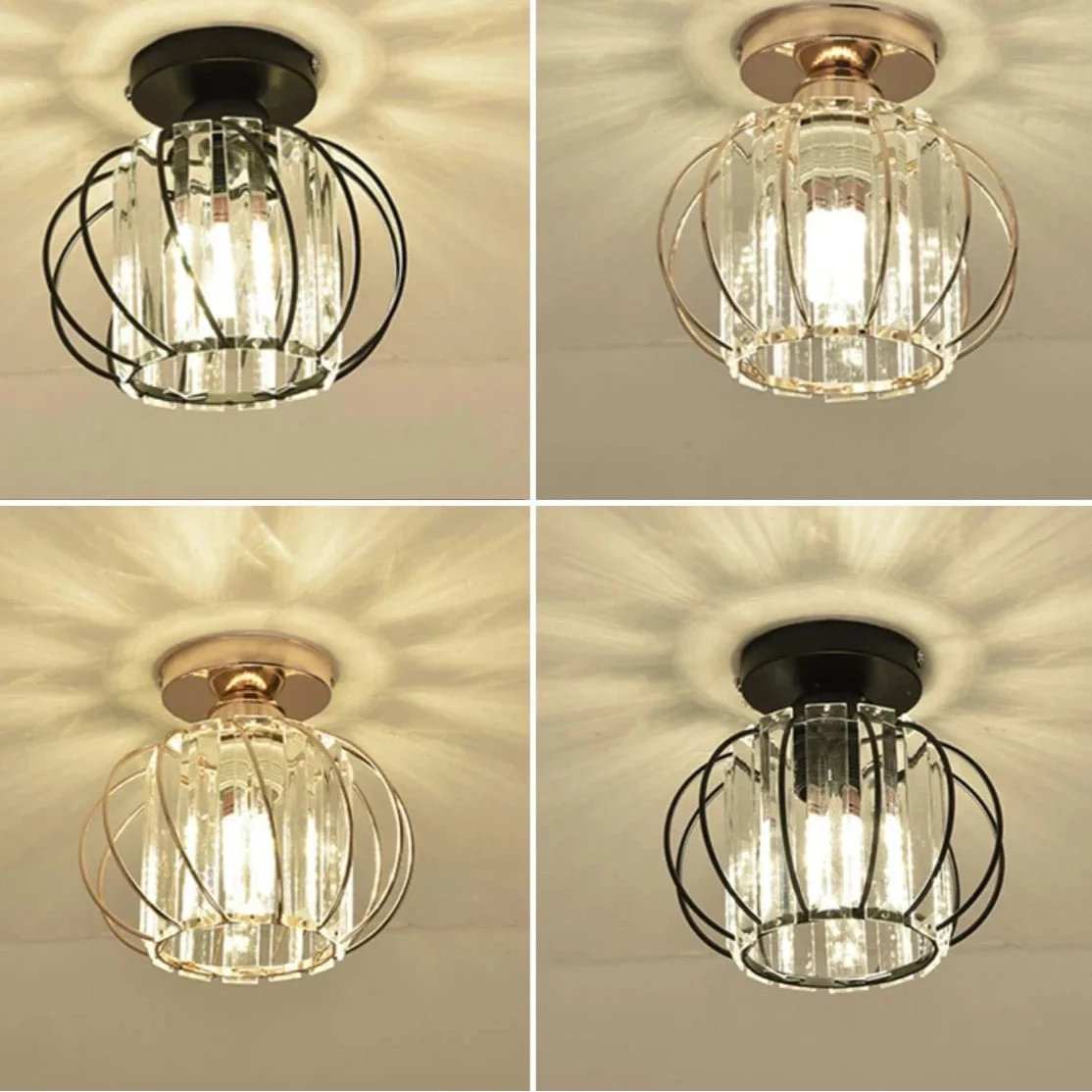 Verthara Modern Flush Mount Ceiling Light Fixture – K9 Crystal - LED Compatible - Elegant Design - Indoor Use - Polished Chrome Finish
