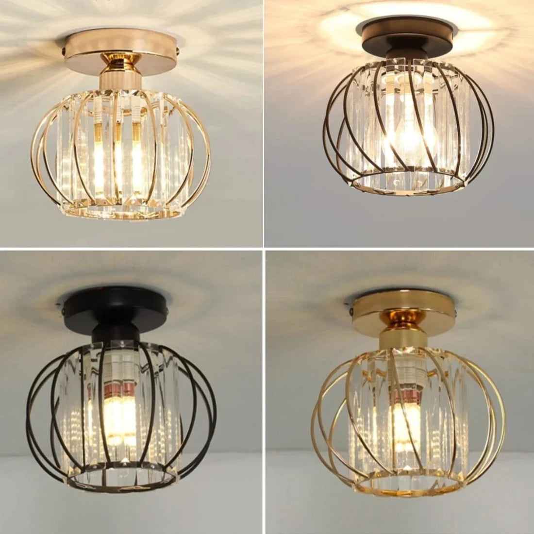 Verthara Modern Flush Mount Ceiling Light Fixture – K9 Crystal - LED Compatible - Elegant Design - Indoor Use - Polished Chrome Finish