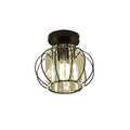 Verthara Modern Flush Mount Ceiling Light Fixture – K9 Crystal - LED Compatible - Elegant Design - Indoor Use - Polished Chrome Finish Black-D