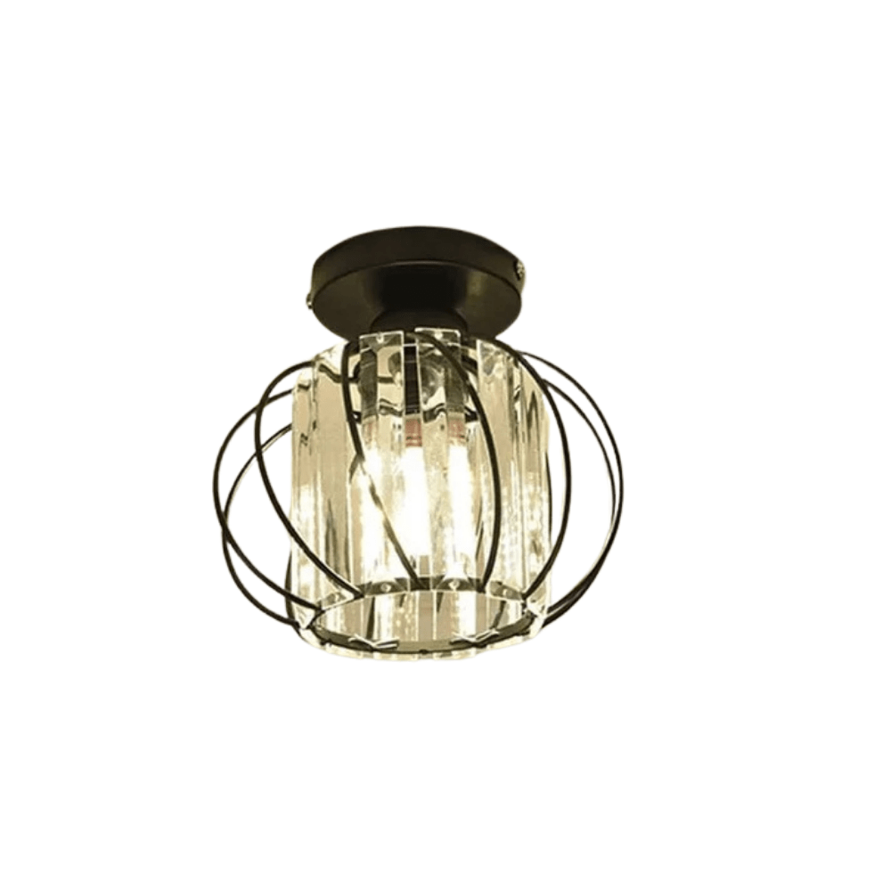 Verthara Modern Flush Mount Ceiling Light Fixture – K9 Crystal - LED Compatible - Elegant Design - Indoor Use - Polished Chrome Finish Black-B
