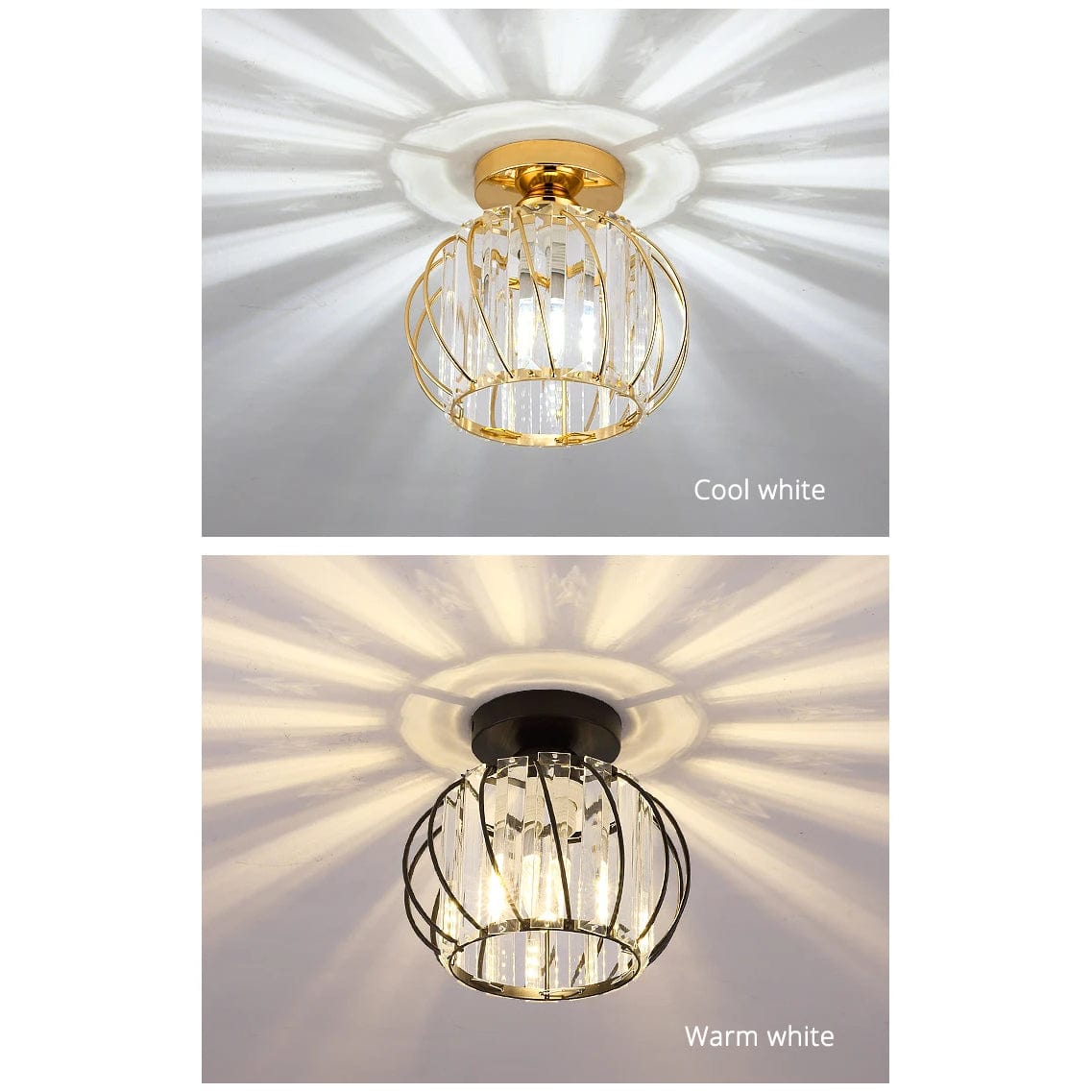Verthara Modern Flush Mount Ceiling Light Fixture – K9 Crystal - LED Compatible - Elegant Design - Indoor Use - Polished Chrome Finish