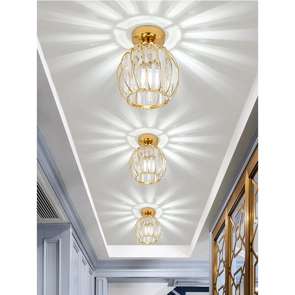 Verthara Modern Flush Mount Ceiling Light Fixture – K9 Crystal - LED Compatible - Elegant Design - Indoor Use - Polished Chrome Finish