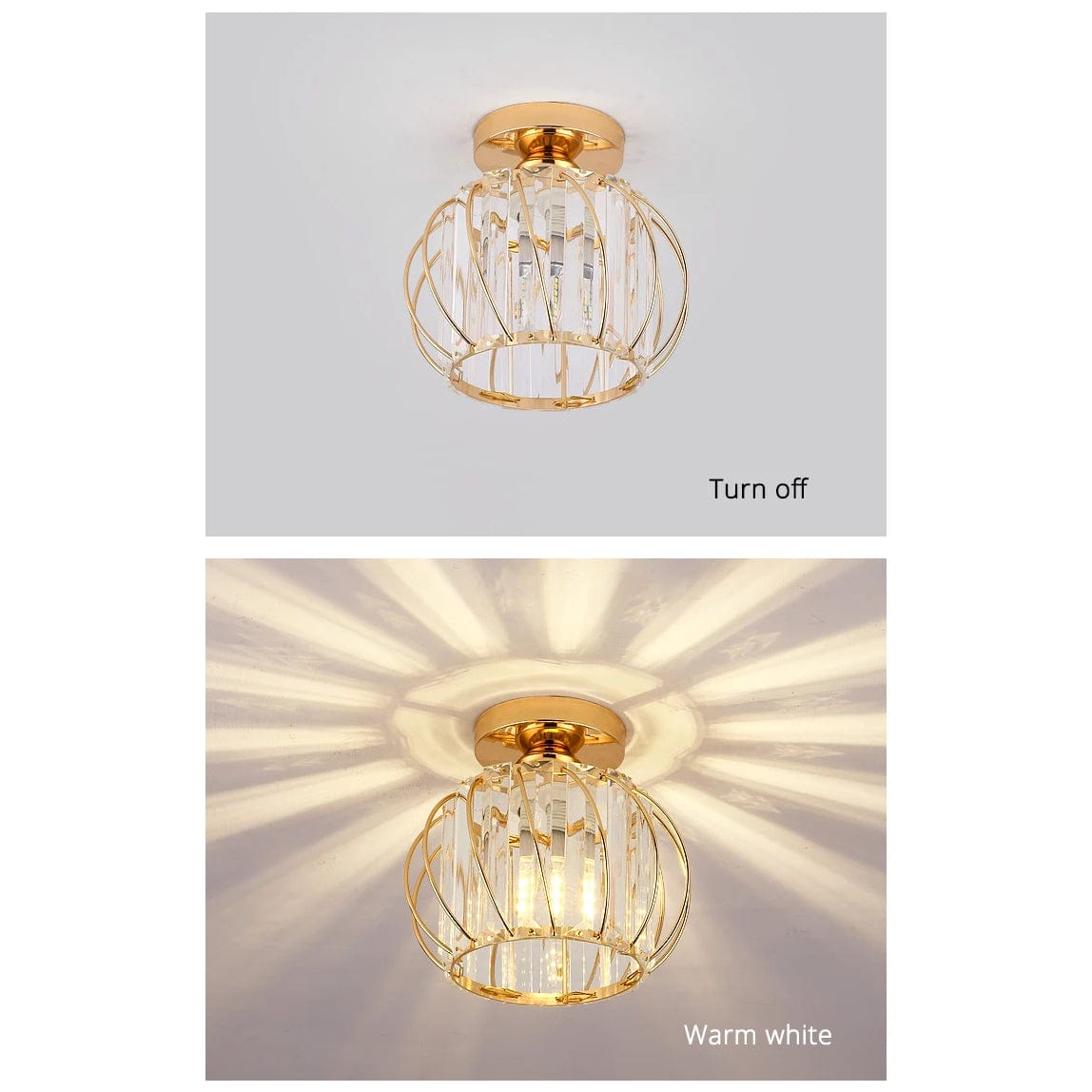 Verthara Modern Flush Mount Ceiling Light Fixture – K9 Crystal - LED Compatible - Elegant Design - Indoor Use - Polished Chrome Finish