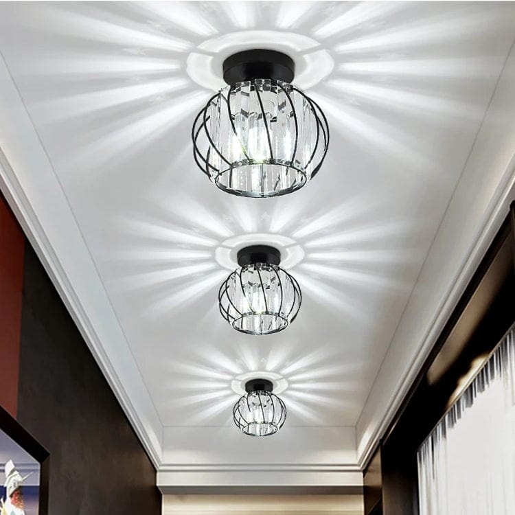Verthara Modern Flush Mount Ceiling Light Fixture – K9 Crystal - LED Compatible - Elegant Design - Indoor Use - Polished Chrome Finish