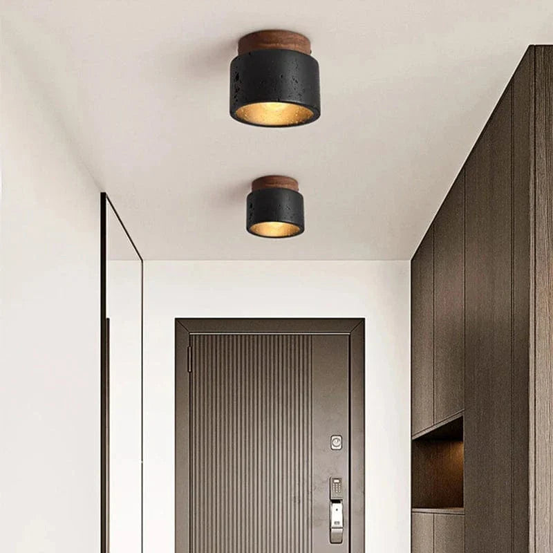 Verthara Modern Flush Mount LED Ceiling Light Fixture – Minimalist - Black Finish - Indoor Use - Energy Efficient - Ideal for Aisles and Corridors