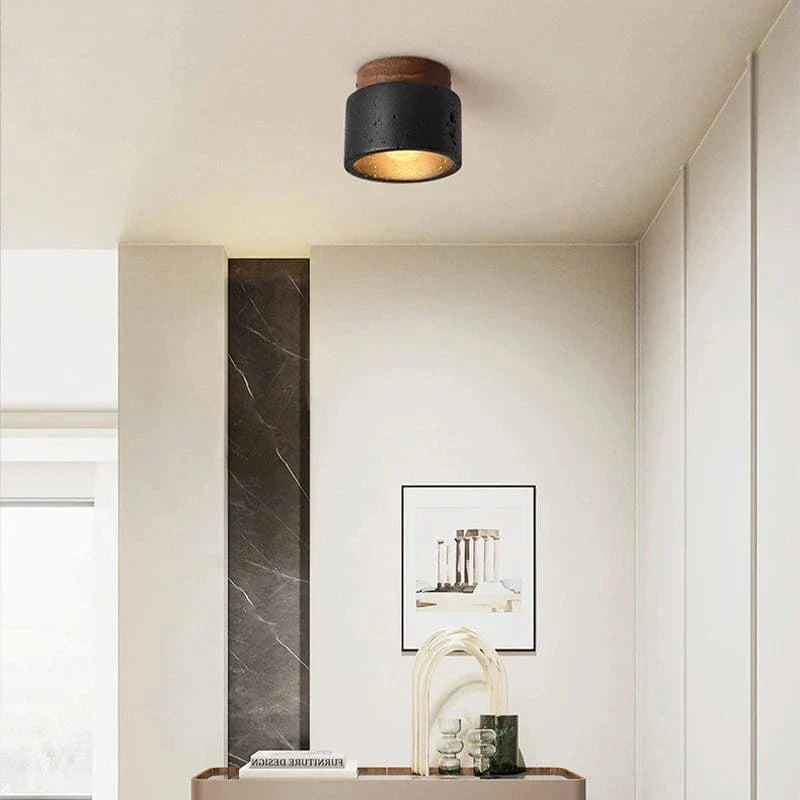 Verthara Modern Flush Mount LED Ceiling Light Fixture – Minimalist - Black Finish - Indoor Use - Energy Efficient - Ideal for Aisles and Corridors