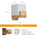 Verthara Modern G9 LED Wall Light - Surface Mounted - Dimmable - Adjustable Colour Temperature - Wooden and Glass Design - Indoor Use Default
