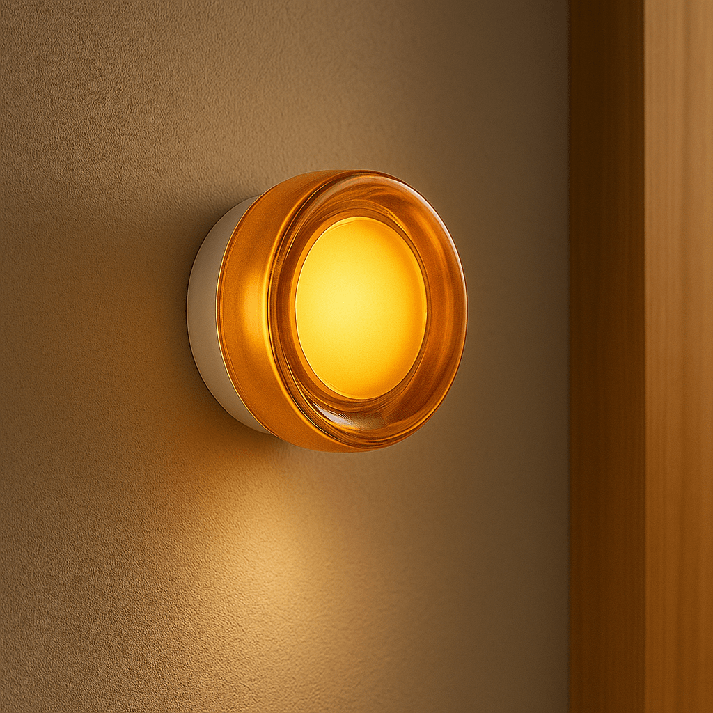 Verthara Modern Glass Shade LED Wall Lamp Amber / Warm White