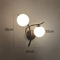 Verthara Modern Iron Wall Lamp with Glass Ball Shade – LED Wall Lights for Indoor Bedroom and Corridor Sconces Black Right