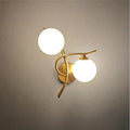 Verthara Modern Iron Wall Lamp with Glass Ball Shade – LED Wall Lights for Indoor Bedroom and Corridor Sconces Gold Right
