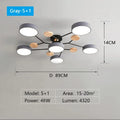 Verthara Modern LED Chandelier - Indoor Lighting - Adjustable Colour Temperature - Three Light Modes - Stylish Metal And Glass Design - 16cm Height 3 color Dimmable / Grey 6 light