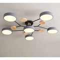 Verthara Modern LED Chandelier - Indoor Lighting - Adjustable Colour Temperature - Three Light Modes - Stylish Metal And Glass Design - 16cm Height 3 color Dimmable / Gray 6 light