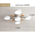 Verthara Modern LED Chandelier - Indoor Lighting - Adjustable Colour Temperature - Three Light Modes - Stylish Metal And Glass Design - 16cm Height 3 color Dimmable / White 5 light