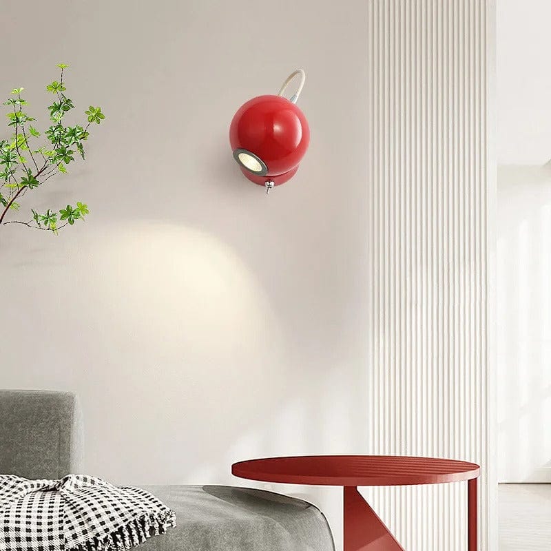 Verthara Modern LED Magnetic Ball Wall Lamp Red
