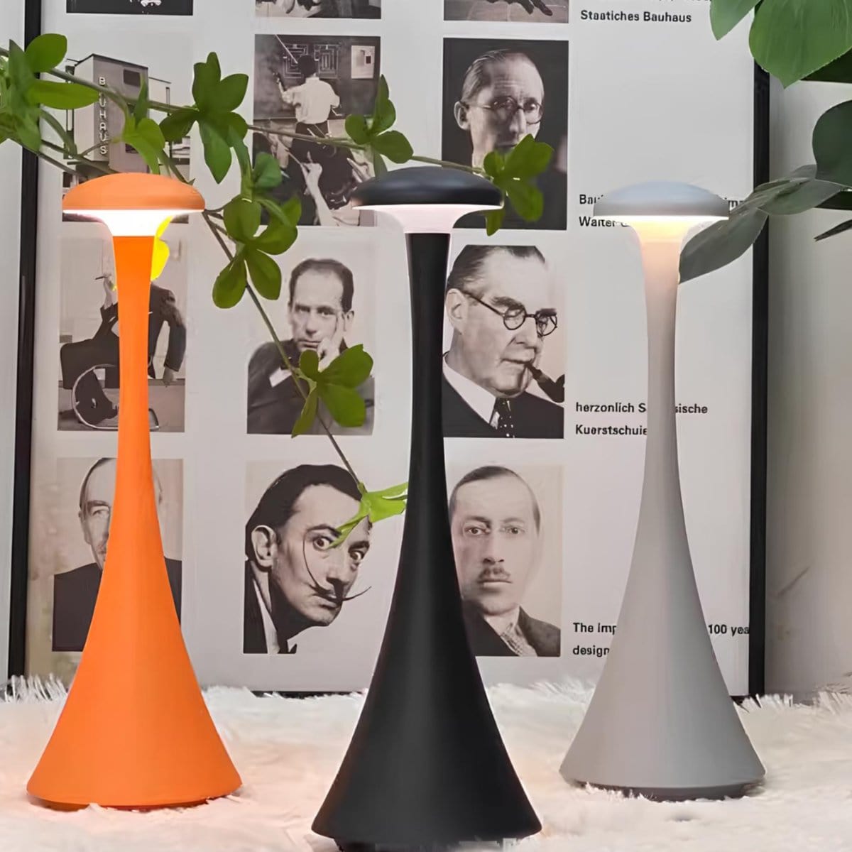Verthara Modern LED Mushroom Rechargeable Table Lamp