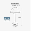 Verthara Modern LED Mushroom Rechargeable Table Lamp