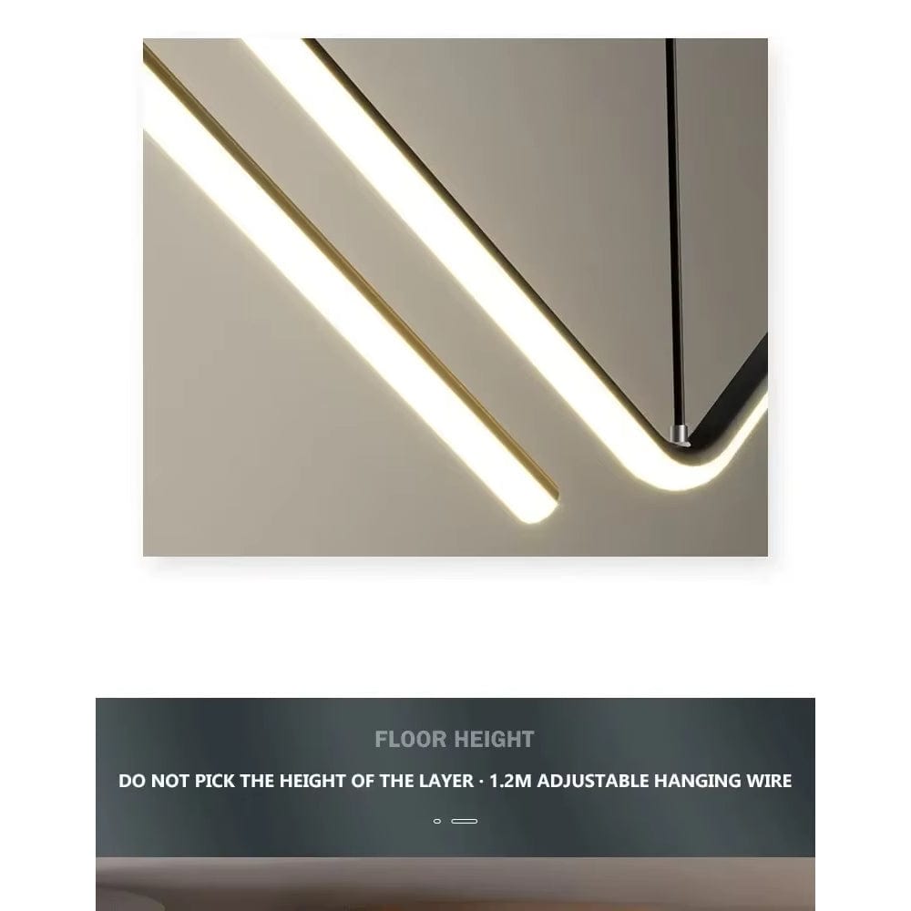 Verthara Modern LED Pendant Light - Adjustable Height - Dimmable - Black Aluminium - Cool/Warm/Neutral Tones - Indoor Lighting