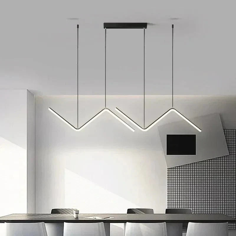 Verthara Modern LED Pendant Light - Adjustable Height - Dimmable - Black Aluminium - Cool/Warm/Neutral Tones - Indoor Lighting White / Stepless dimming-RC