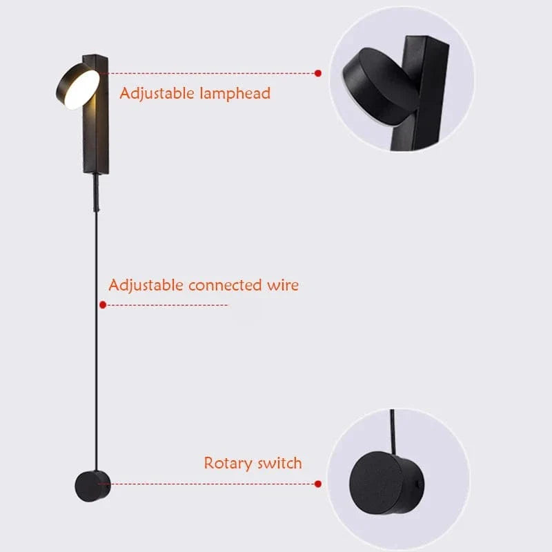 Verthara Modern LED Wall Lamps Rotatable Wall Sconce