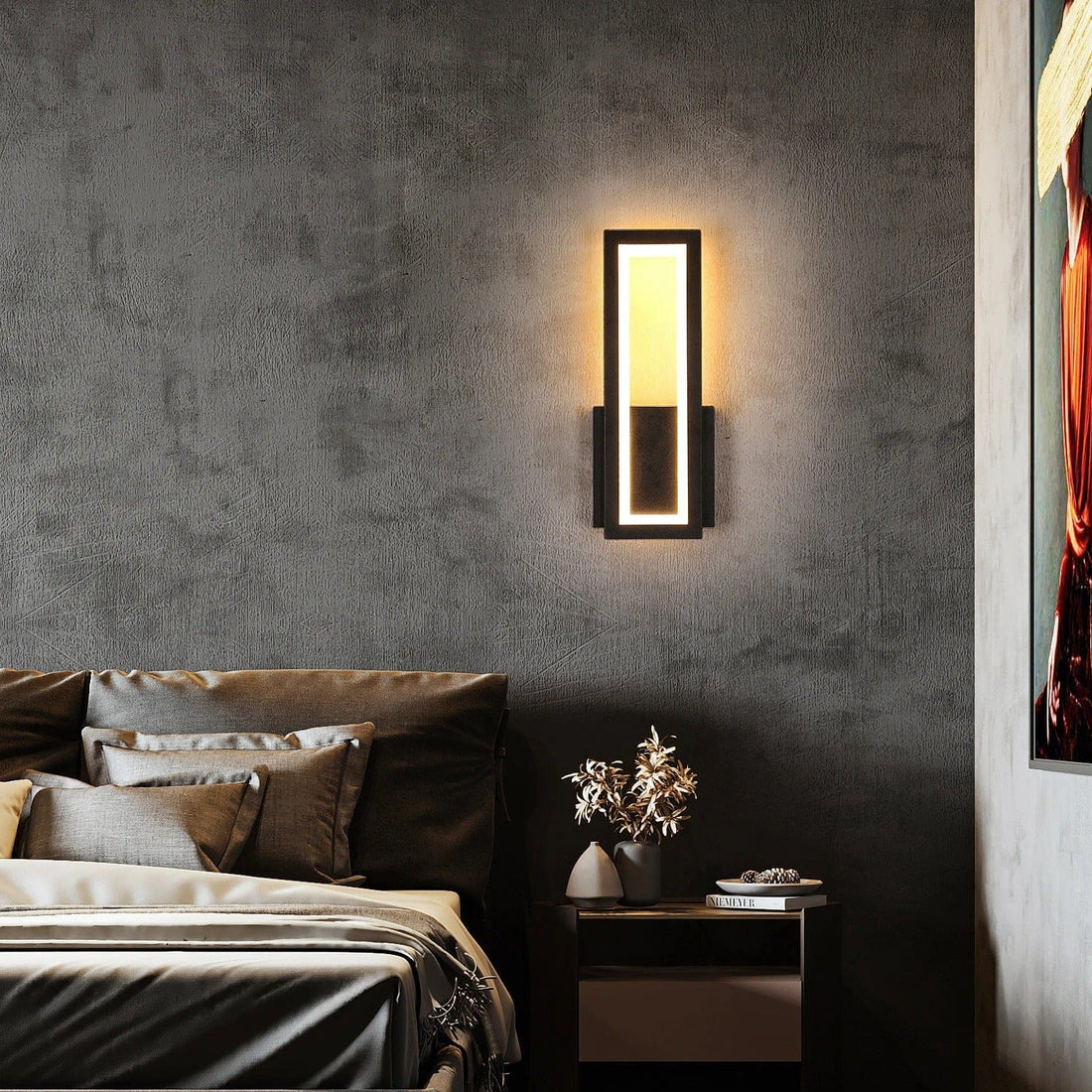 Verthara Modern LED Wall Light - Surface Mounted - Acrylic - Warm White 3000K - Indoor - Black Finish - Energy Efficient