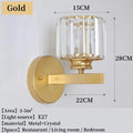 Verthara Modern LED Wall Light With Crystal Accents - Metal Construction - Adjustable Brightness - Nordic Style - Ideal For Living Room - Bedroom - Hallway