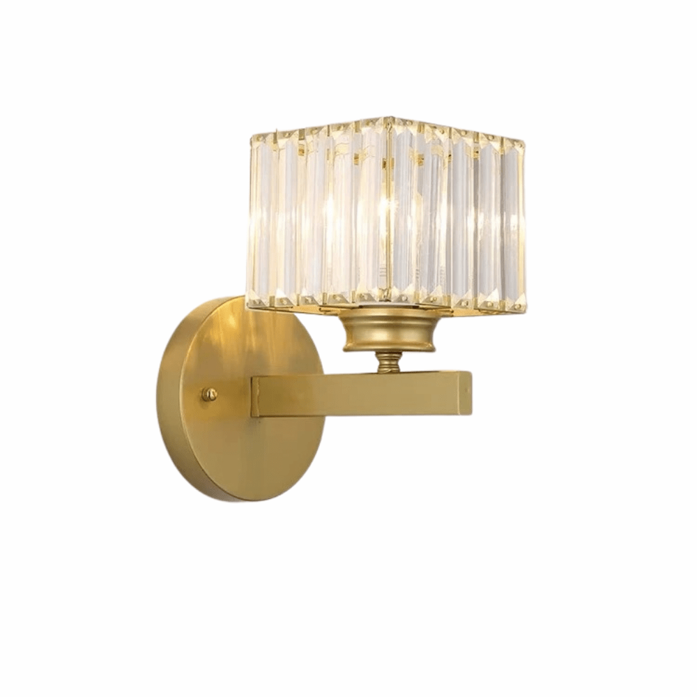 Verthara Modern LED Wall Light With Crystal Accents - Metal Construction - Adjustable Brightness - Nordic Style - Ideal For Living Room - Bedroom - Hallway Cool White(5500-7000K) / B gold