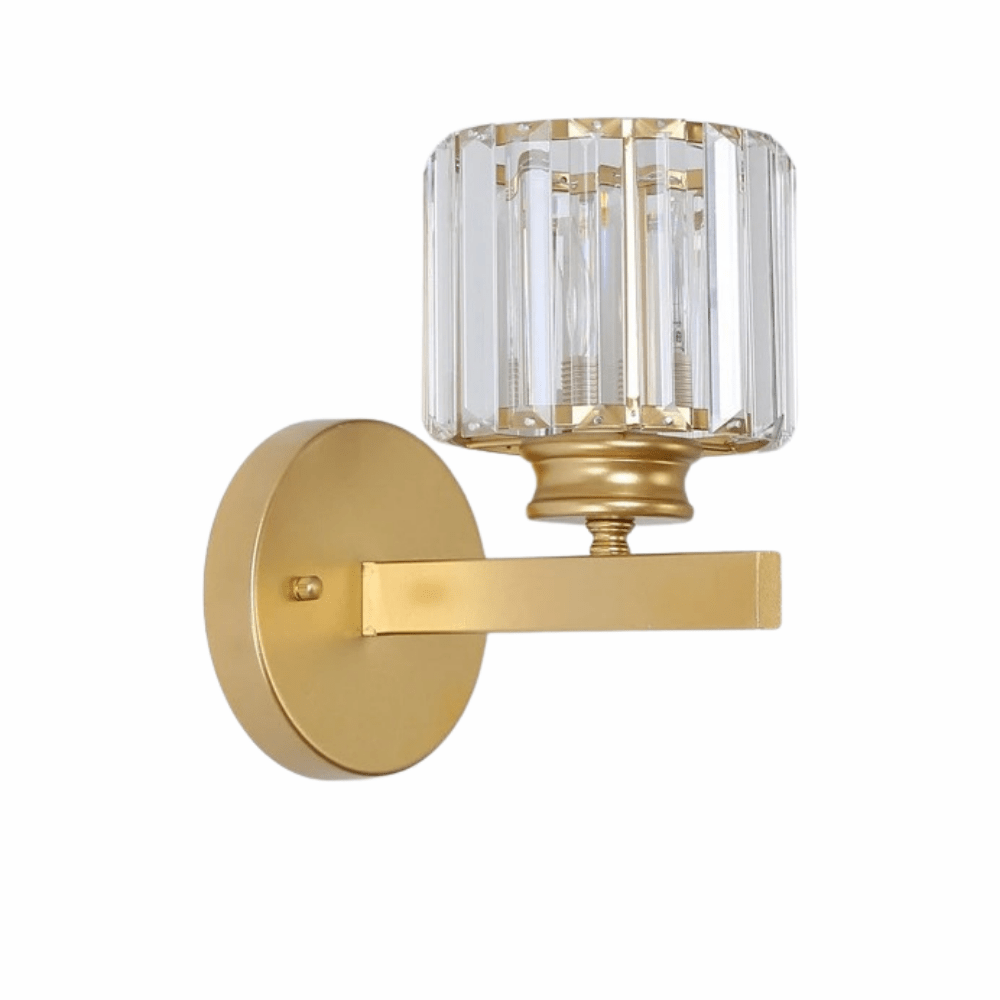 Verthara Modern LED Wall Light With Crystal Accents - Metal Construction - Adjustable Brightness - Nordic Style - Ideal For Living Room - Bedroom - Hallway Cool White(5500-7000K) / A gold