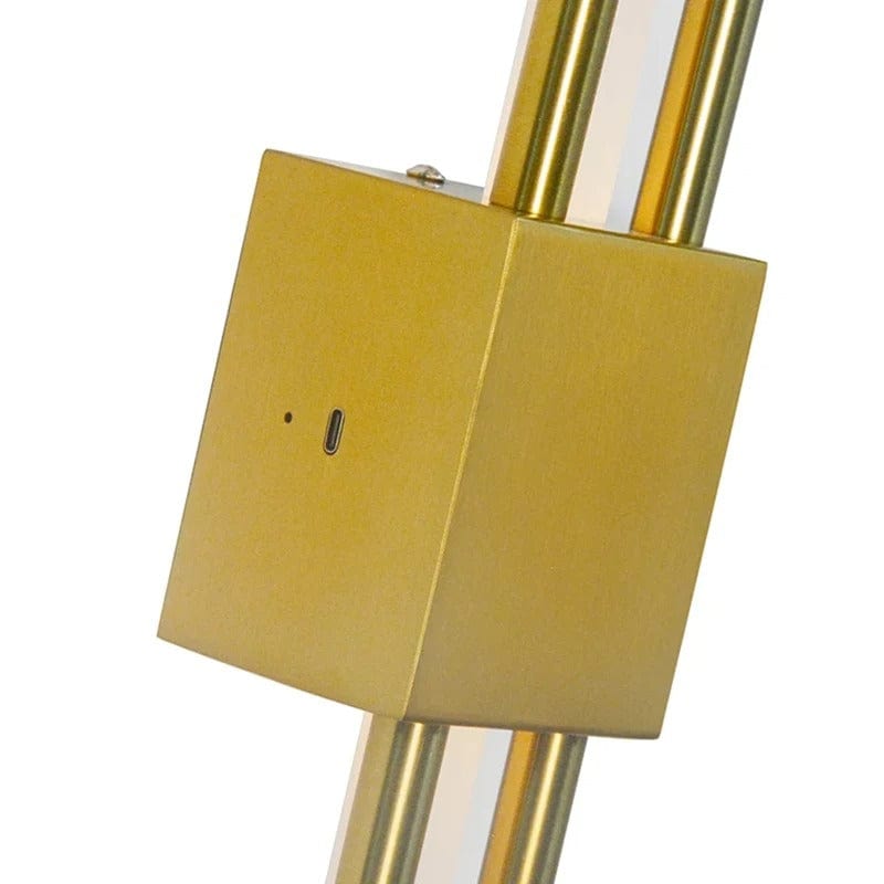 Verthara Modern LED Wall Light With USB Charging - Dimmable - Adjustable Warm Light - Acrylic Shade - Indoor Use - Gold Finish