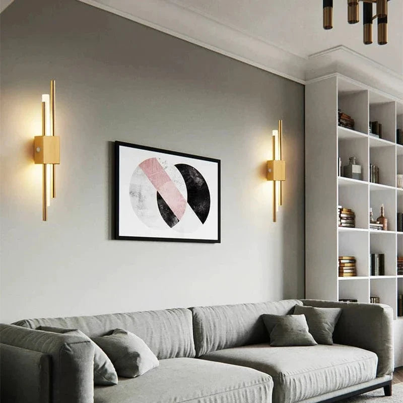 Verthara Modern LED Wall Light With USB Charging - Dimmable - Adjustable Warm Light - Acrylic Shade - Indoor Use - Gold Finish
