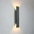 Verthara Modern Outdoor LED Wall Light - Wall-Mounted - Up/Down Lighting - IP65 Waterproof - Aluminium - Black/White Finish Black Lamp Body / Warm White / 2W  9.8CM