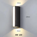 Verthara Modern Outdoor Wall Light - Waterproof Aluminum Sconce for Garden and Porch - 4W LED Black Exterior Wall Lantern