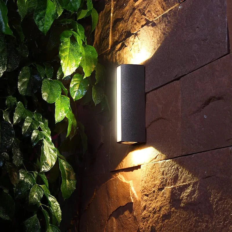 Verthara Modern Outdoor Wall Light - Waterproof Aluminum Sconce for Garden and Porch - 4W LED Black Exterior Wall Lantern