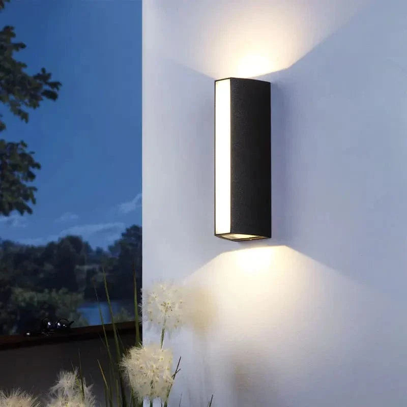 Verthara Modern Outdoor Wall Light - Waterproof Aluminum Sconce for Garden and Porch - 4W LED Black Exterior Wall Lantern