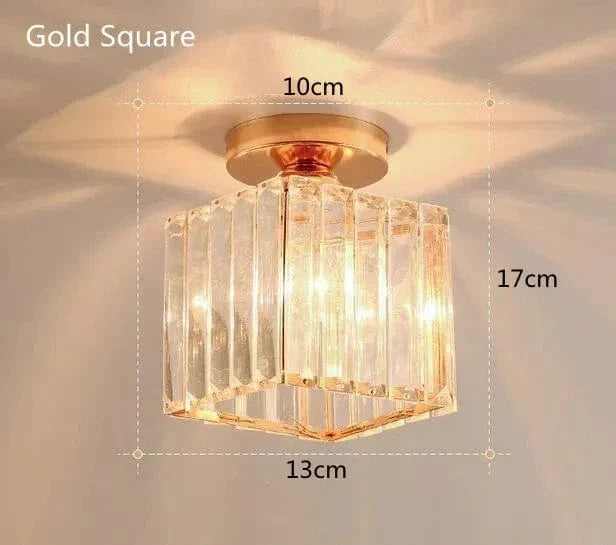 Verthara Modern Pendant Ceiling Light - Retro Style - E27 Base - Metal/Glass Shade - Black/Gold Finish - Ideal For Home Foyer/Kitchen Square Golden