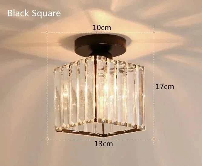 Verthara Modern Pendant Ceiling Light - Retro Style - E27 Base - Metal/Glass Shade - Black/Gold Finish - Ideal For Home Foyer/Kitchen Square Black