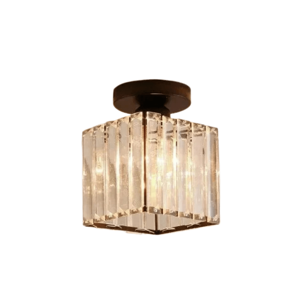 Verthara Modern Pendant Ceiling Light - Retro Style - E27 Base - Metal/Glass Shade - Black/Gold Finish - Ideal For Home Foyer/Kitchen Square Black