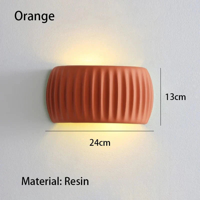 Verthara Modern Resin Wall Light - Wall-Mounted - Ambient Lighting - French Beige - Ideal For Bedroom - Living Room - Corridor - Staircase orange / 220V