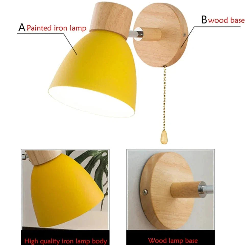 Verthara Modern Wood - Iron Wall Light