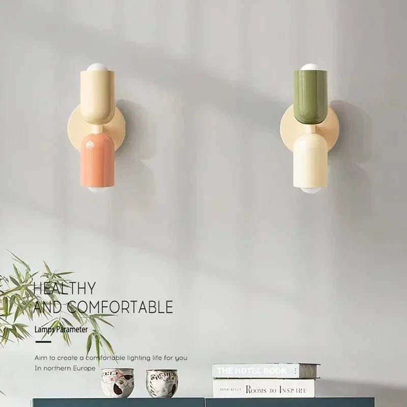 Verthara Nordic Colorful Bedside Dual Light Source Wall Lamp