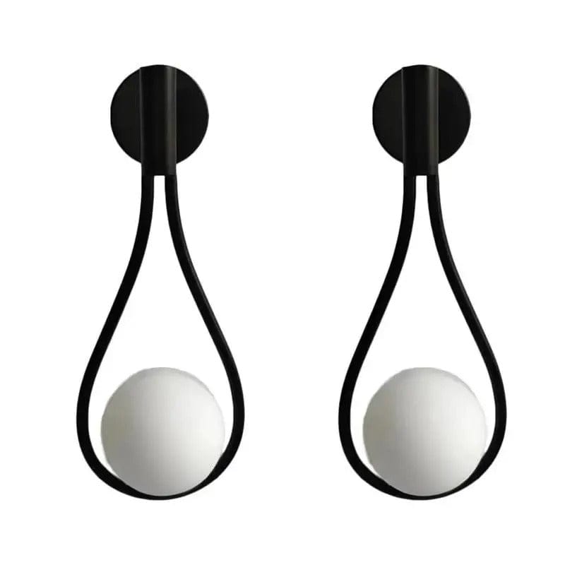 Verthara Nordic Glass Wall Lamp - G9 LED Black / Warm White (2700-3500K) / 2