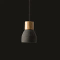Verthara Nordic LED Pendant Light – Indoor Hanging Fixture – Cement-Wood Design - Adjustable Wire Length - Vintage Style - E27 Base Black
