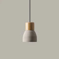 Verthara Nordic LED Pendant Light – Indoor Hanging Fixture – Cement-Wood Design - Adjustable Wire Length - Vintage Style - E27 Base Gray